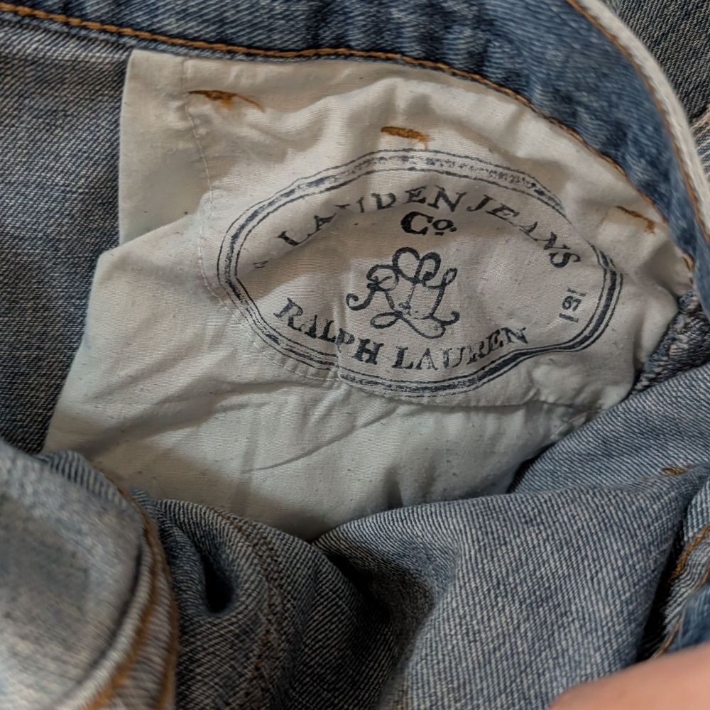 Vintage Ralph Lauren‎ Patchwork Wide Leg Jeans Nautical Anchor Old Money - Picture 13 of 15
